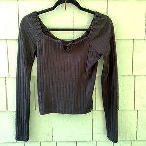 black free people v-neck long sleeve
